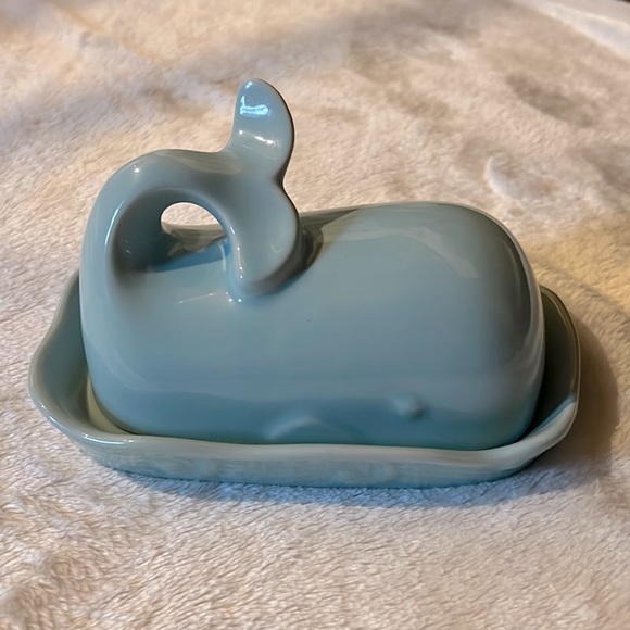 Two's Company Other - WHALE 🐳 🧈 CERAMIC DOUBLE BUTTER DISH
